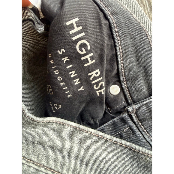 Lucky Brand Bridgette High Rise Skinny Jeans Gray Raw Hem Distressed Women’s 26 - Picture 4 of 8